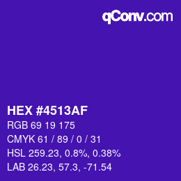Color code: HEX #4513AF | qconv.com