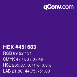 Color code: HEX #451683 | qconv.com