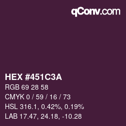 颜色代码: HEX #451C3A | qconv.com