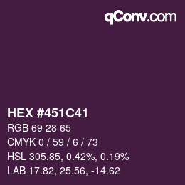 Farbcode: HEX #451C41 | qconv.com