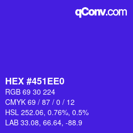 Color code: HEX #451EE0 | qconv.com