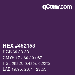 Color code: HEX #452153 | qconv.com