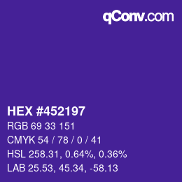 Color code: HEX #452197 | qconv.com