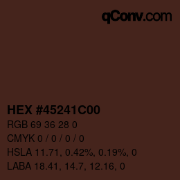 Color code: HEX #45241C00 | qconv.com