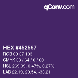 Código de color: HEX #452567 | qconv.com