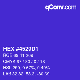 Farbcode: HEX #4529D1 | qconv.com