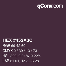 Color code: HEX #452A3C | qconv.com