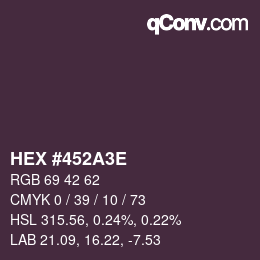Color code: HEX #452A3E | qconv.com