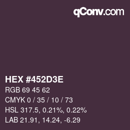 Color code: HEX #452D3E | qconv.com