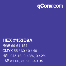Color code: HEX #453D9A | qconv.com
