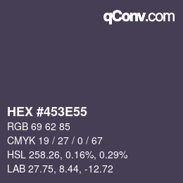 Color code: HEX #453E55 | qconv.com