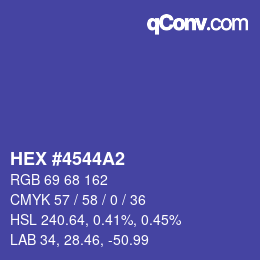 颜色代码: HEX #4544A2 | qconv.com