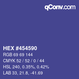 カラーコード: HEX #454590 | qconv.com