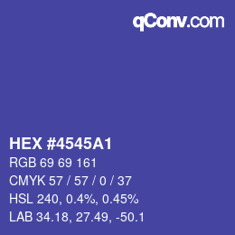 Code couleur: HEX #4545A1 | qconv.com