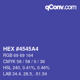 カラーコード: HEX #4545A4 | qconv.com