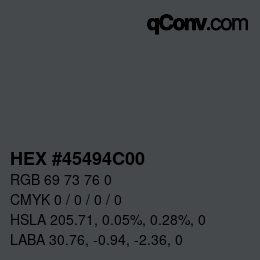 Color code: HEX #45494C00 | qconv.com