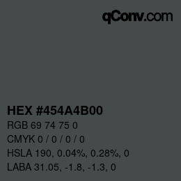 Código de color: HEX #454A4B00 | qconv.com