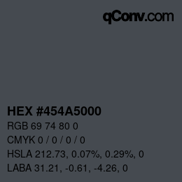 Color code: HEX #454A5000 | qconv.com