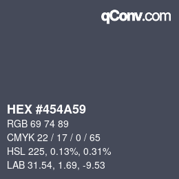 Código de color: HEX #454A59 | qconv.com