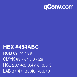 カラーコード: HEX #454ABC | qconv.com
