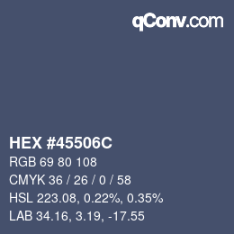 Color code: HEX #45506C | qconv.com