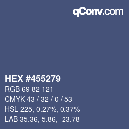 カラーコード: HEX #455279 | qconv.com