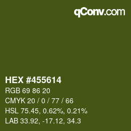 カラーコード: HEX #455614 | qconv.com