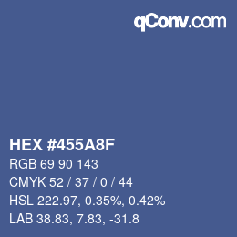 カラーコード: HEX #455A8F | qconv.com