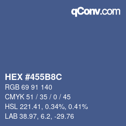 颜色代码: HEX #455B8C | qconv.com