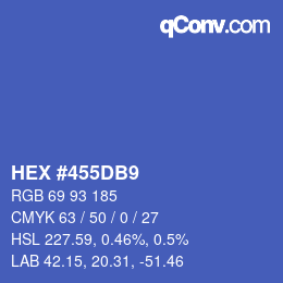 カラーコード: HEX #455DB9 | qconv.com