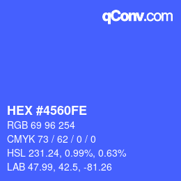 Color code: HEX #4560FE | qconv.com