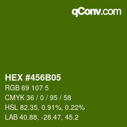 カラーコード: HEX #456B05 | qconv.com