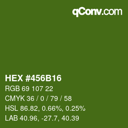 Código de color: HEX #456B16 | qconv.com