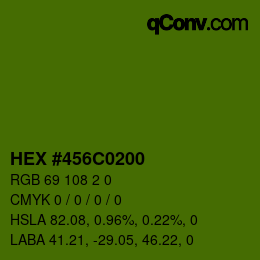 Farbcode: HEX #456C0200 | qconv.com