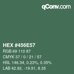 颜色代码: HEX #456E57 | qconv.com