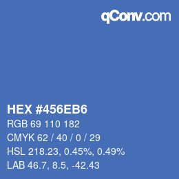 カラーコード: HEX #456EB6 | qconv.com