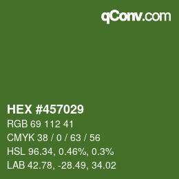 Color code: HEX #457029 | qconv.com