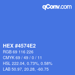 カラーコード: HEX #4574E2 | qconv.com