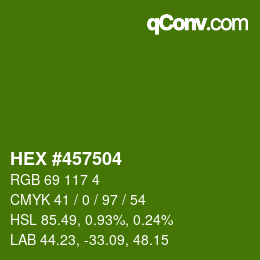 Color code: HEX #457504 | qconv.com