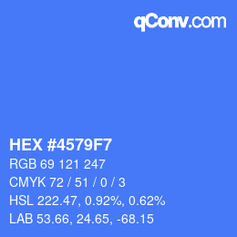 颜色代码: HEX #4579F7 | qconv.com