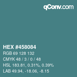 Farbcode: HEX #458084 | qconv.com
