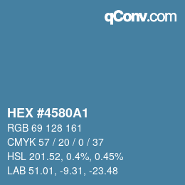 Farbcode: HEX #4580A1 | qconv.com