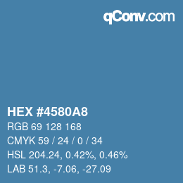 カラーコード: HEX #4580A8 | qconv.com