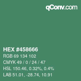 Color code: HEX #458666 | qconv.com