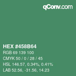 Code couleur: HEX #458B64 | qconv.com