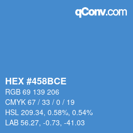 Color code: HEX #458BCE | qconv.com