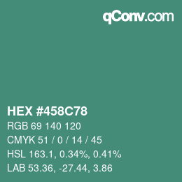 Color code: HEX #458C78 | qconv.com