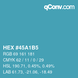 Código de color: HEX #45A1B5 | qconv.com