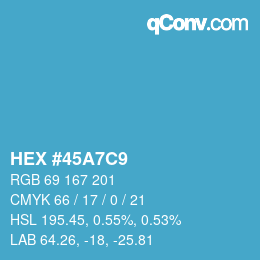 Color code: HEX #45A7C9 | qconv.com