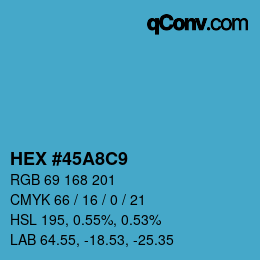 Color code: HEX #45A8C9 | qconv.com